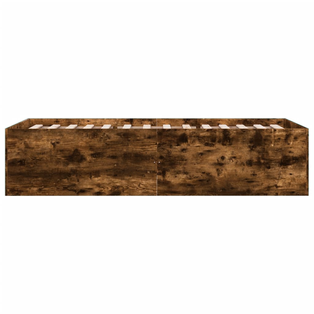 Bed Frame without Mattress Smoked Oak 90x190 cm Single