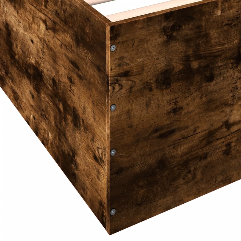 Bed Frame without Mattress Smoked Oak 90x190 cm Single