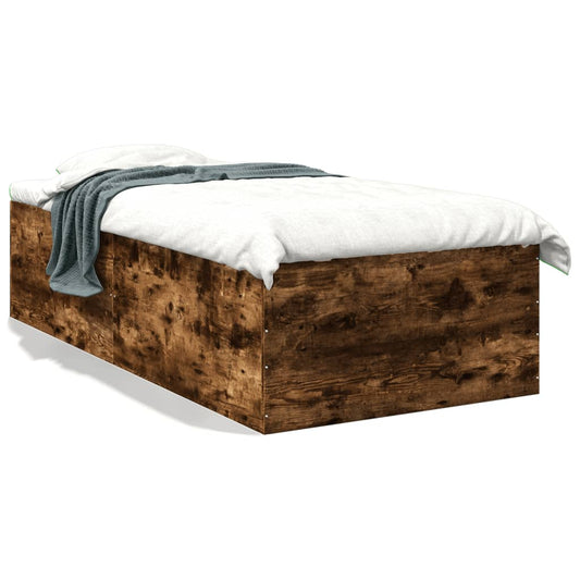 Bed Frame without Mattress Smoked Oak 90x190 cm Single