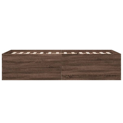 Bed Frame without Mattress Brown Oak 90x190 cm Single
