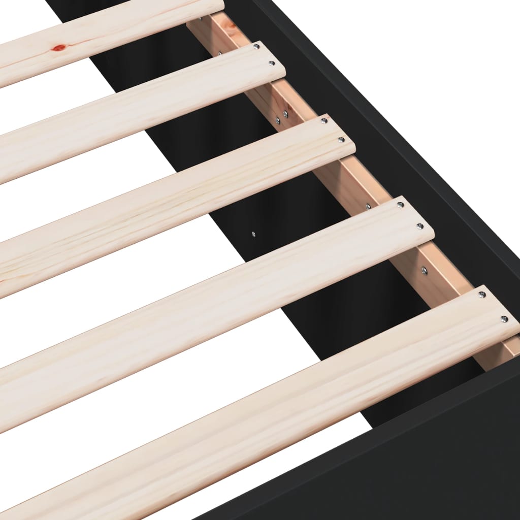 Bed Frame without Mattress Black 75x190 cm Small Single