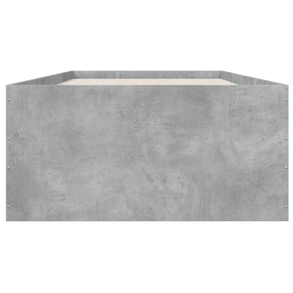 Bed Frame without Mattress Concrete Grey 75x190 cm Small Single