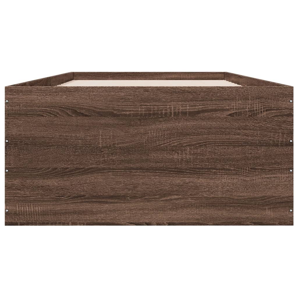 Bed Frame without Mattress Brown Oak 75x190 cm Small Single