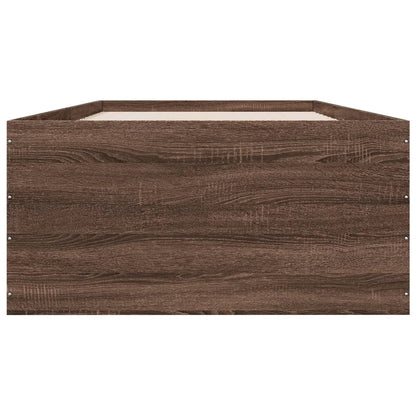 Bed Frame without Mattress Brown Oak 75x190 cm Small Single