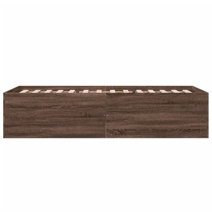 Bed Frame without Mattress Brown Oak 75x190 cm Small Single