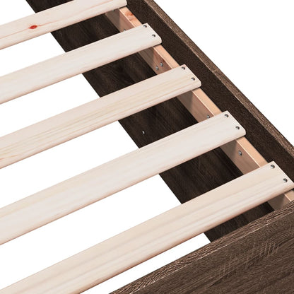 Bed Frame without Mattress Brown Oak 75x190 cm Small Single