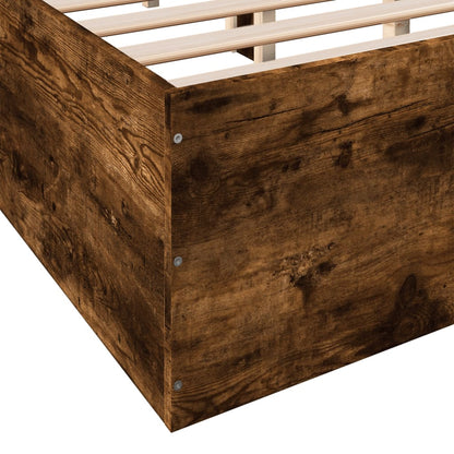 Bed Frame without Mattress Smoked Oak 150x200 cm King Size