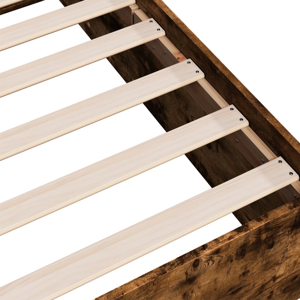 Bed Frame without Mattress Smoked Oak 150x200 cm King Size