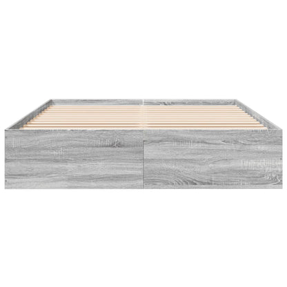 Bed Frame without Mattress Grey Sonoma 150x200 cm King Size