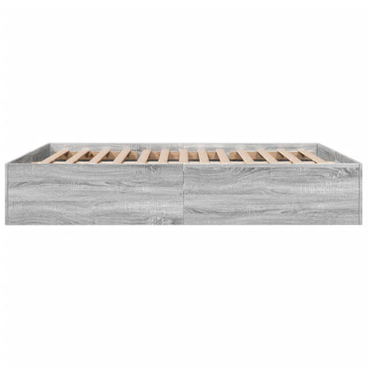 Bed Frame without Mattress Grey Sonoma 150x200 cm King Size