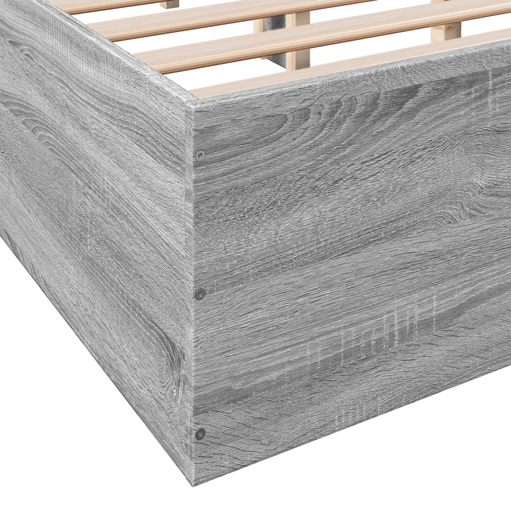 Bed Frame without Mattress Grey Sonoma 150x200 cm King Size