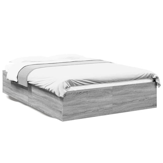 Bed Frame without Mattress Grey Sonoma 150x200 cm King Size