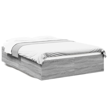 Bed Frame without Mattress Grey Sonoma 120x190 cm Small Double