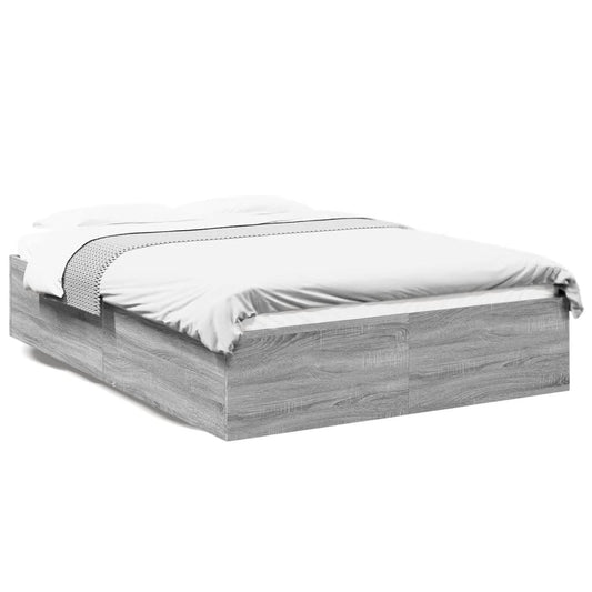 Bed Frame without Mattress Grey Sonoma 120x190 cm Small Double