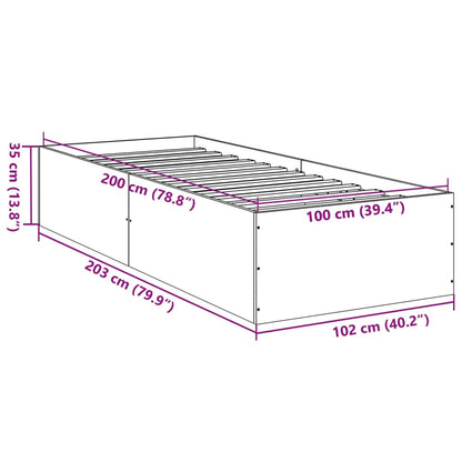 Bed Frame without Mattress Sonoma Oak 100x200 cm