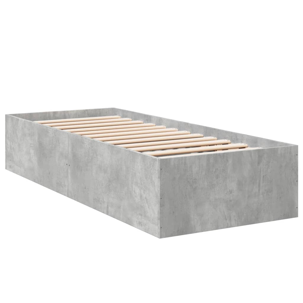 Bed Frame without Mattress Concrete Grey 90x200 cm
