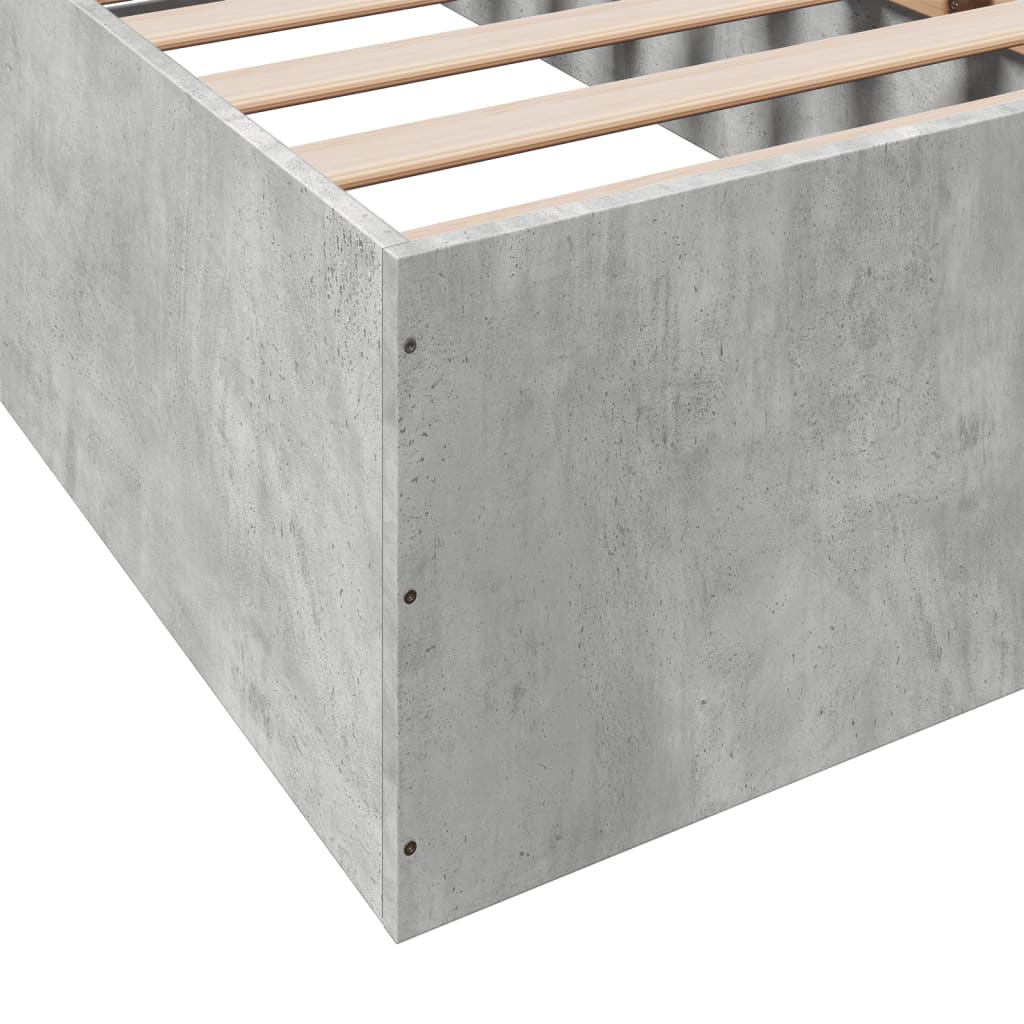 Bed Frame without Mattress Concrete Grey 90x200 cm