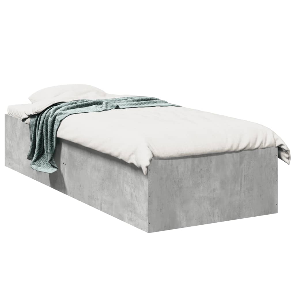 Bed Frame without Mattress Concrete Grey 90x200 cm