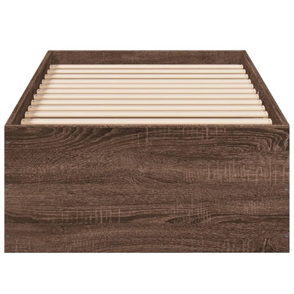 Bed Frame without Mattress Brown Oak 90x200 cm