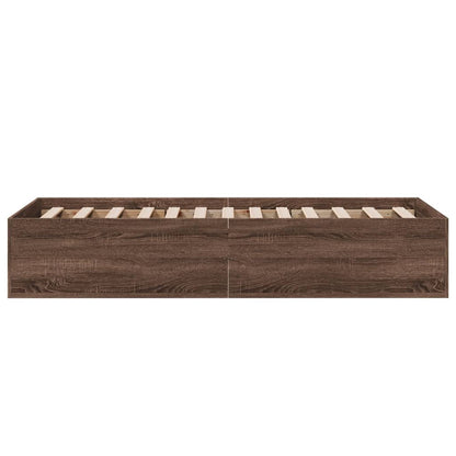 Bed Frame without Mattress Brown Oak 90x200 cm