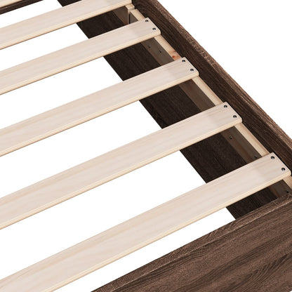 Bed Frame without Mattress Brown Oak 90x200 cm