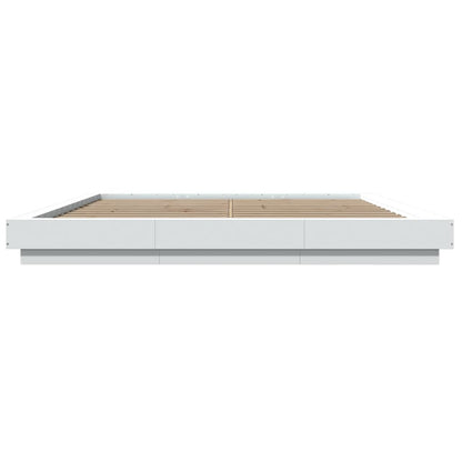 Bed Frame with LED Lights without Mattress White 180x200cm