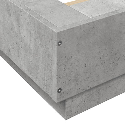 Bed Frame with LED Lights without Mattress Concrete Grey 160x200cm