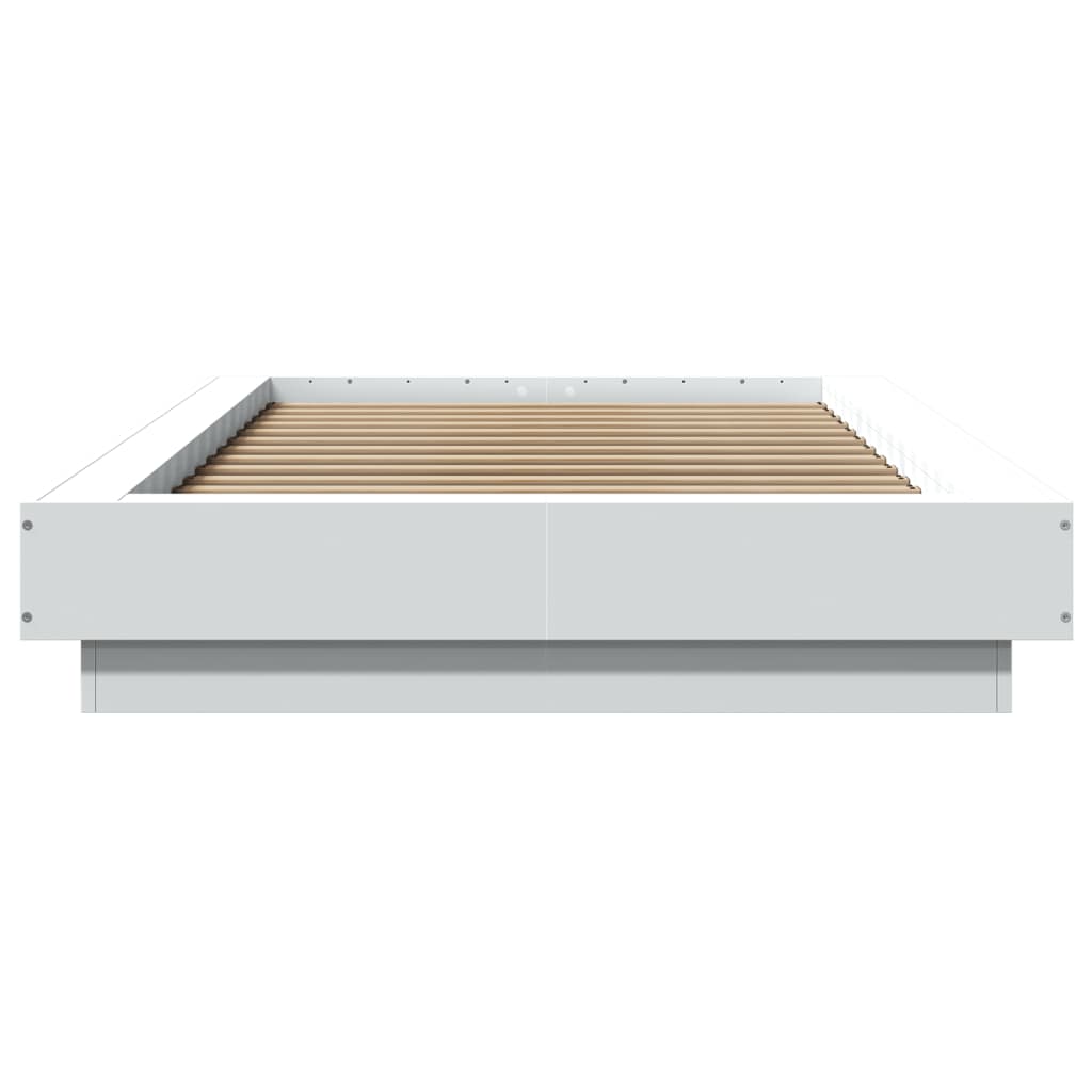 Bed Frame with LED Lights without Mattress White 90x200cm