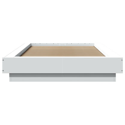 Bed Frame with LED Lights without Mattress White 90x200cm