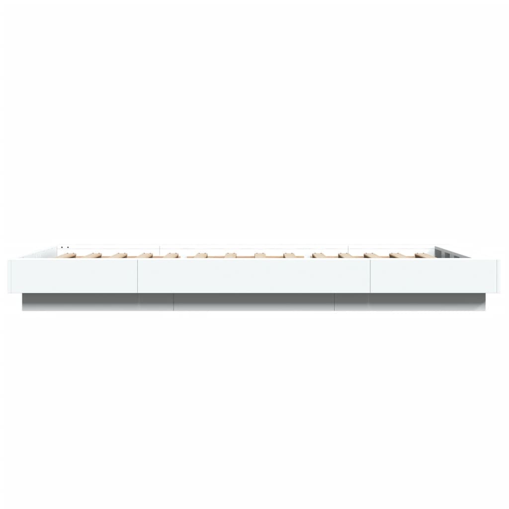 Bed Frame with LED Lights without Mattress White 90x200cm