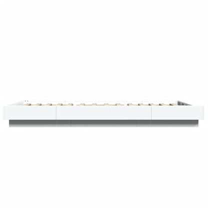 Bed Frame with LED Lights without Mattress White 90x200cm
