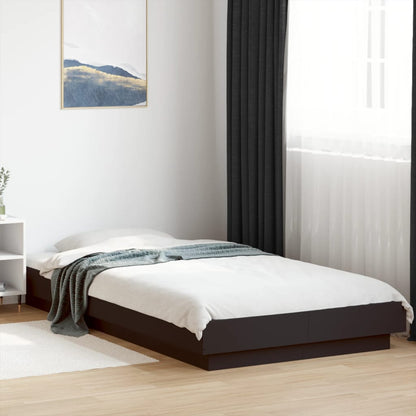 Bed Frame with LED Lights without Mattress Black 90x200cm