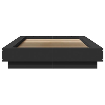Bed Frame with LED Lights without Mattress Black 90x200cm