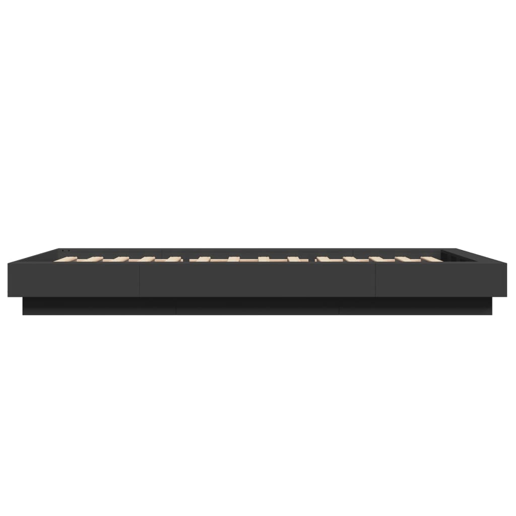 Bed Frame with LED Lights without Mattress Black 90x200cm