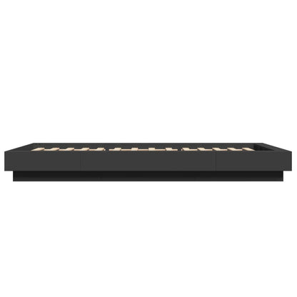 Bed Frame with LED Lights without Mattress Black 90x200cm