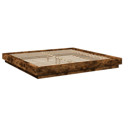 Bed Frame without Mattress Smoked Oak 200x200 cm