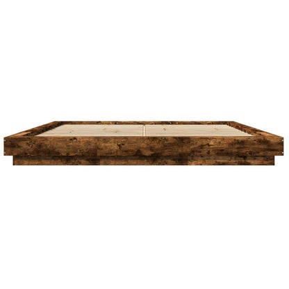 Bed Frame without Mattress Smoked Oak 200x200 cm