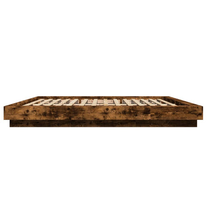 Bed Frame without Mattress Smoked Oak 200x200 cm