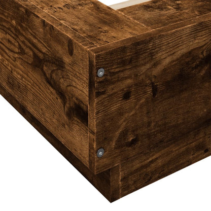 Bed Frame without Mattress Smoked Oak 200x200 cm