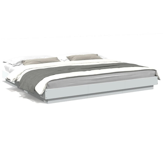 Bed Frame without Mattress White 180x200 cm Super King