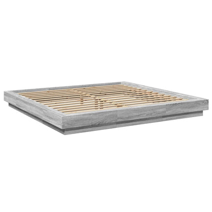 Bed Frame without Mattress Grey Sonoma 180x200 cm Super King