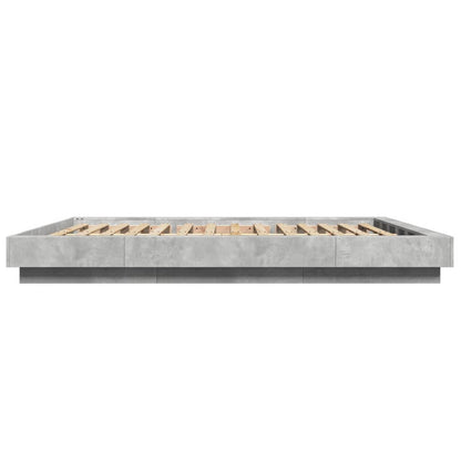Bed Frame without Mattress Concrete Grey 150x200 cm King Size