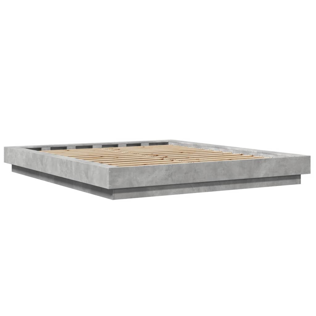 Bed Frame without Mattress Concrete Grey 150x200 cm King Size
