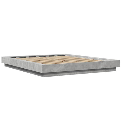 Bed Frame without Mattress Concrete Grey 150x200 cm King Size