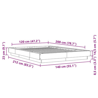 Bed Frame without Mattress Grey Sonoma 120x200 cm