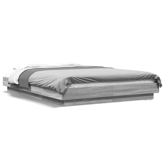 Bed Frame without Mattress Grey Sonoma 120x200 cm