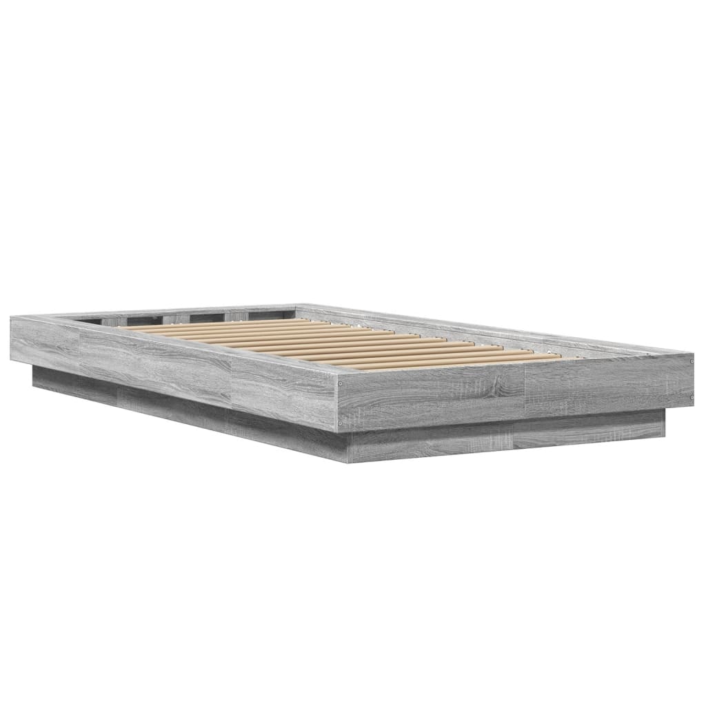 Bed Frame without Mattress Grey Sonoma 100x200 cm
