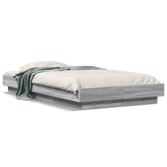 Bed Frame without Mattress Grey Sonoma 100x200 cm