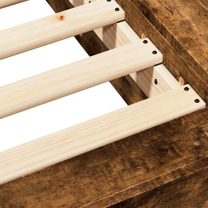 Bed Frame without Mattress Smoked Oak 140x190 cm