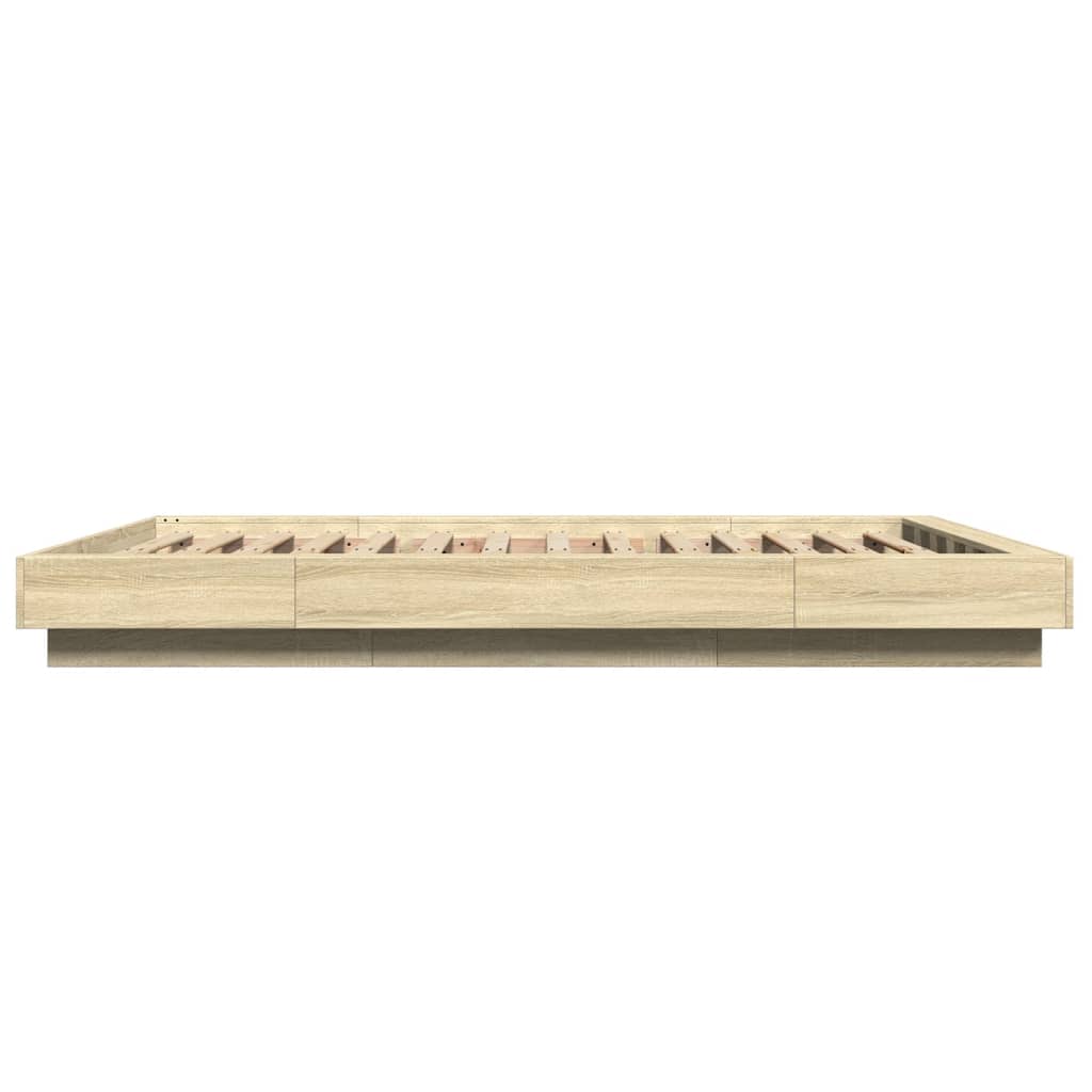Bed Frame without Mattress Sonoma Oak 135x190 cm Double